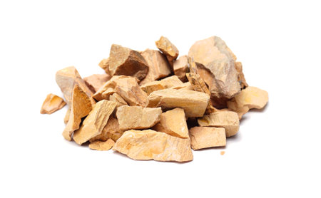 Zlatolite is yellow. Stone chips made of natural sandstone and golden stone. Small stones. Use for...