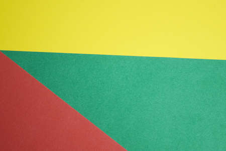 Three colors of the flag of Lithuania. Illustration of geometric shapes.の写真素材