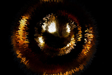 Beautiful bstract fiery circle on a black background