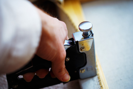 tensioning the canvas, Preparation for painting.の写真素材