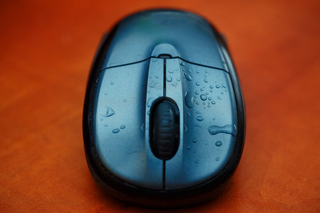 computer mouse and water drop