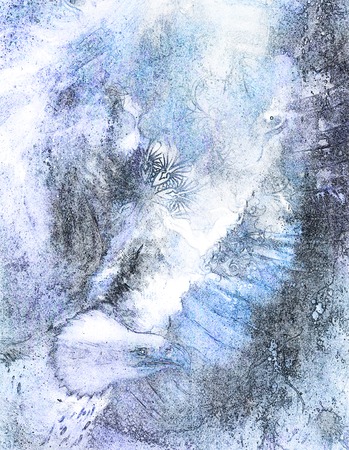 beautiful painting of eagle on an abstract background, color with spot structures.の写真素材