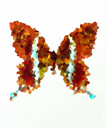 illustration of a color butterfly, poligon , white backgroundの写真素材