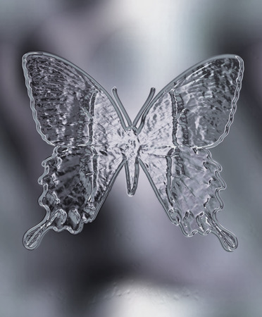 illustration of a color butterfly, mixed medium, abstract color,  relief collageの写真素材