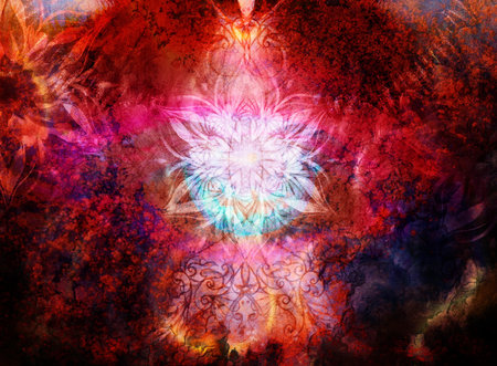 oriental ornamental mandala background  and copi spaceの写真素材