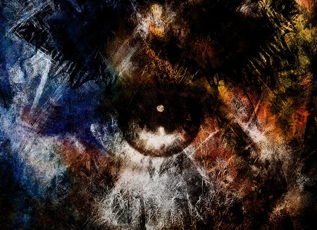 women eye collage and butterfly. abstract backgroundの写真素材