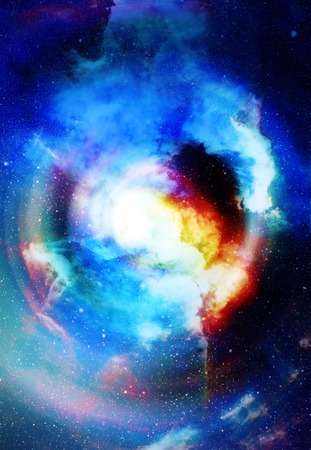 Nebula, Cosmic space and stars, blue cosmic abstract background. Elements of this image furnished by NASAの写真素材