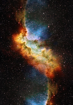 Nebula, Cosmic space and stars, blue cosmic abstract background. Elements of this image furnished by...
