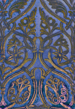 floral pattern with ancient and oriental elements. Computer collageの写真素材