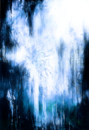 Winter abstract background, Original painting and computer collageの写真素材