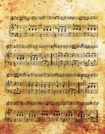old music note and vintage effect, musical backgroundの写真素材