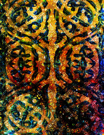 ornamental background and india style mosaic structure