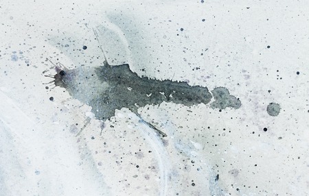 abstract painting with blurry and stained structure. Painting on paperの写真素材