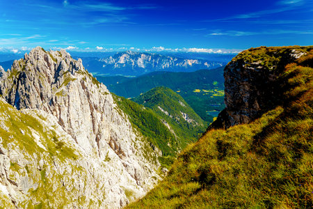 Beautiful summer landscape. Slovenia mountain and valley