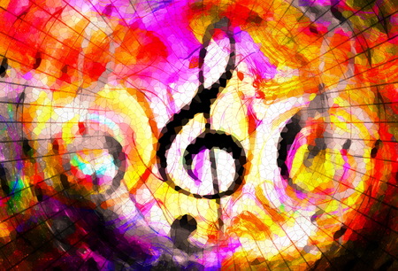 abstract music theme background with music note and clef, modern design. Mosaic effectの写真素材
