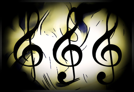 abstract music theme background with clef, modern design