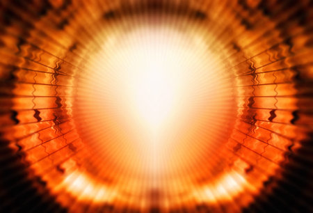 music notes in sun light and color background. Music concept. Copy space. Vibration effectの写真素材