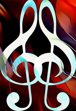 abstract music theme background with clef, modern design