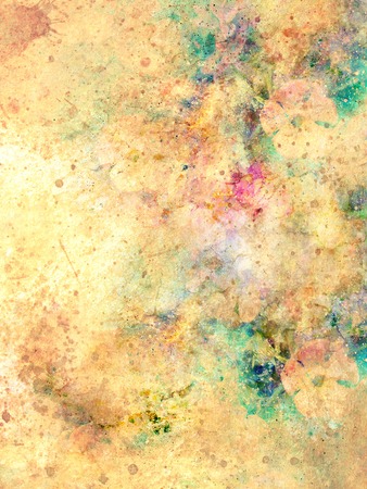 abstract multicolor flower motive collage in space. Old effectの写真素材