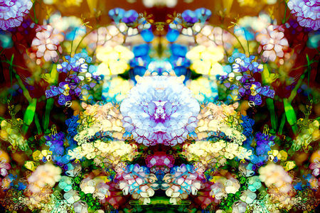 Abstract colorful design with flower. Computer artの写真素材