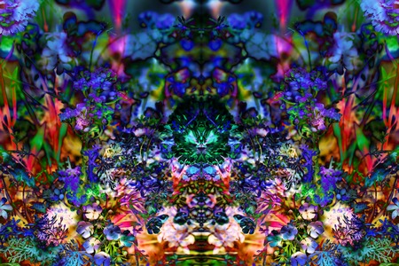 Abstract colorful design with flower. Computer artの写真素材