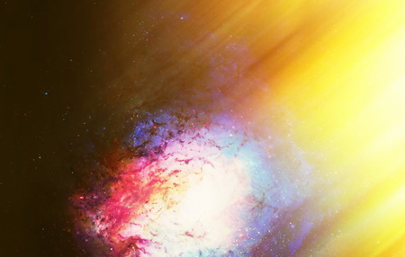 Cosmic space and stars, color cosmic abstract background. Light effect in space.の写真素材