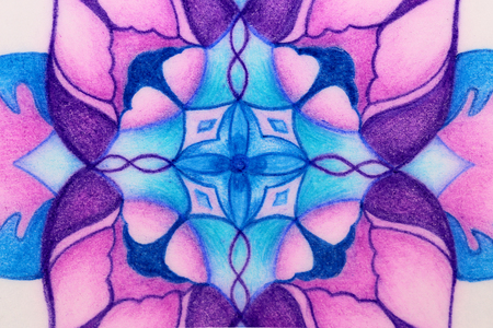 Ornamental painting. Original hand painting and computer collage. Color structure.の写真素材