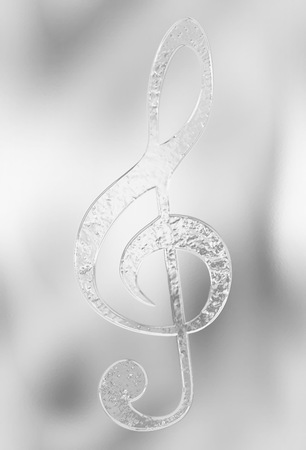 Music clef on abstract background. Music concept. Glass and metal effect.の写真素材
