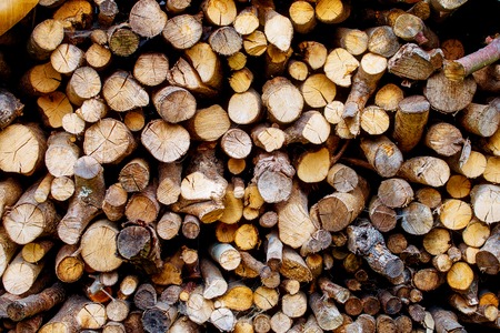 Pile of wood for heating. Brown colorの写真素材