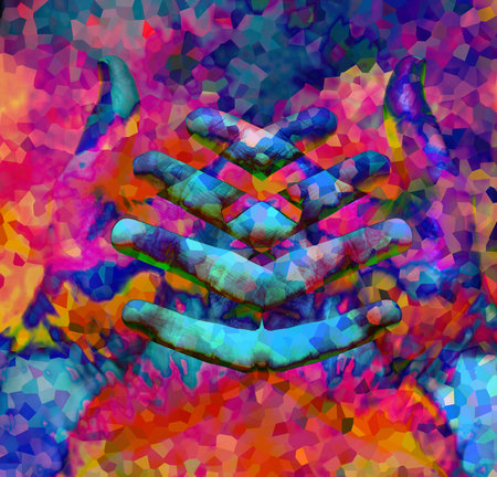 hand and color abstract background. Structure background.の写真素材