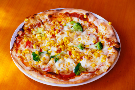 Fresh baked pizza, shallow depth of field.の写真素材