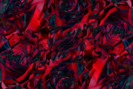 Red roses background. Graphic collage. Abstract flower structure.の写真素材