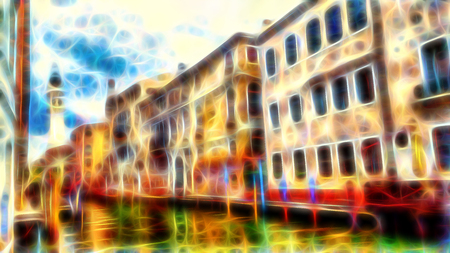 composition of venice carnival masks, fractal effectの写真素材