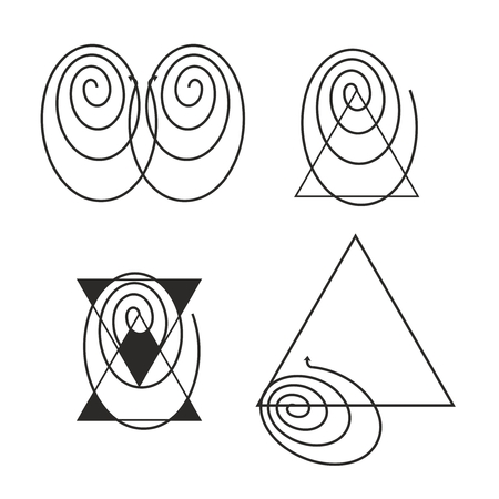 Abstract geometrical forms with spiral shape. Vector illustrationのイラスト素材