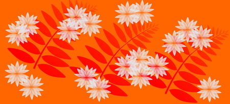 Spring flowers pattern, graphic floral motive. Graphic flowers.の写真素材