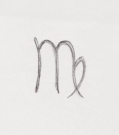 Hand drawn horoscope astrology symbols on paper.の写真素材