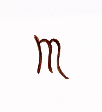 Hand drawn horoscope astrology symbols on paper.の写真素材