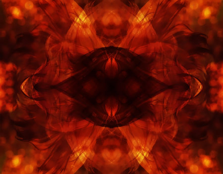 color mandala and softly blurred watercolor background.