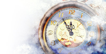 Clock showing five minutes to twelve. Time to stop and realize the values of life and painting...