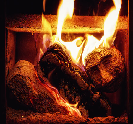 Paper face in fire, fire head