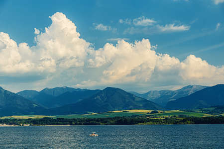 natural swimming pool lake, Slovakia Liptovska mara 6.7 2015.のeditorial素材