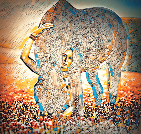 Portrait woman and horse outdoors. Woman hugging a horse.