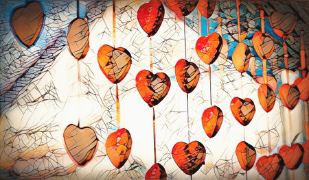 Valentines day background with hearts. Valentine gift.