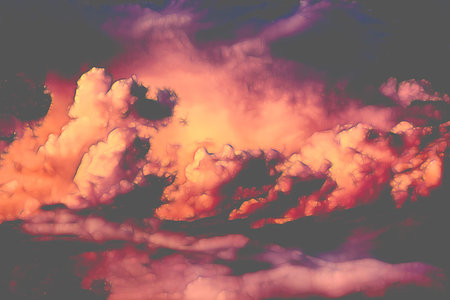 beautiful storm clouds, sky cloud background. Painting effect.の写真素材