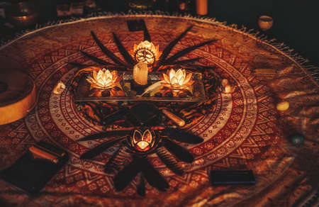Cacao ceremony space, heart opening medicine.の写真素材