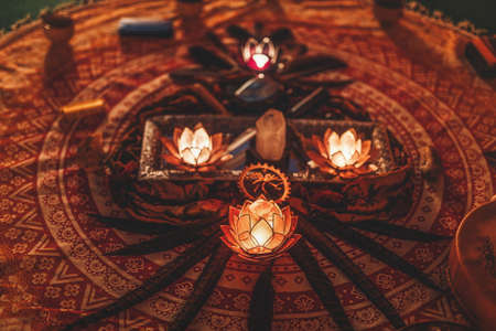 Cacao ceremony space, heart opening medicine.の写真素材