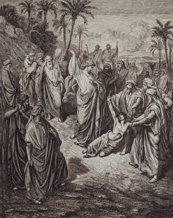 Graphic art from Gustave Dore published in The Holy Bible.のeditorial素材