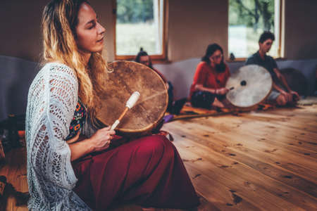 Cacao ceremony, heart opening medicine. Ceremony space.の写真素材