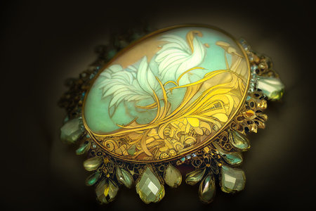 Beautiful jewel on abstract background, digital illustration.の写真素材