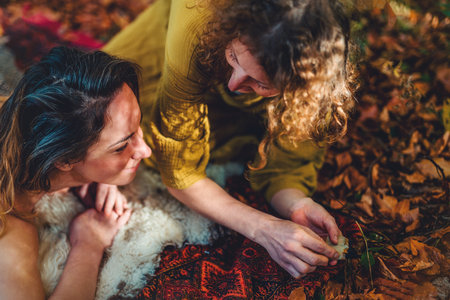 woman holds a used body candle in her hands.の写真素材